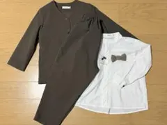 riziere シングルノーカラージャケットパンツ シャツ 120蝶ネクタイ