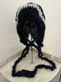 ハンドメイド　ボンネット　ビーニー　バラクラバニット帽子 クラッシャーハット