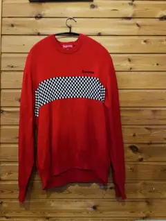 Supreme 美品 正規品 パネル チェック ニット セーター レッドのサムネイル