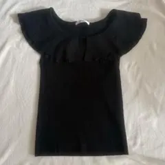 【美品♡人気アイテム】SNIDEL スナイデル フリルカラーリブニット ブラック