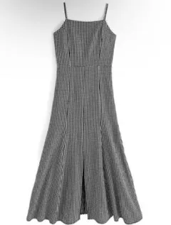 ギンガムチェック柄マーメイドキャミワンピース