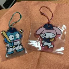 タイトーくじ　侍ジャパン×サンリオ F賞　キーホルダー　ハンギョドン　マイメロ