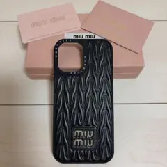 MIUMIU ミュウミュウ iPhone13Pro ケース 黒 キルティング - メルカリ
