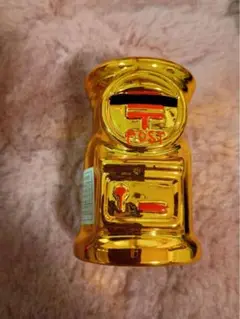 ゴールド 郵便ポスト型貯金箱