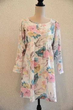 マヌーシュ MANOUSH 花柄 レースAラインワンピース ドレス