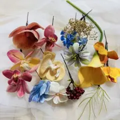 ✳︎ヘッドパーツ✳︎　花飾り　胡蝶蘭　七五三　成人式　ブライダル（17個セット）