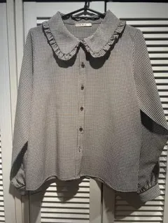 Emsexcite ブラウス ギンガムチェック ブラウン