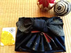 ◆未使用　紺色系　扇形 風呂敷◆