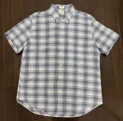 J.Crew 半袖チェックシャツ 青と白のサムネイル