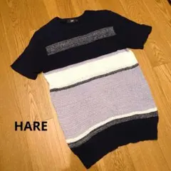 【ほぼ新品】HARE 半袖ニット ボーダー柄のサムネイル