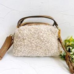 《美品》GIANNI CHIARINI アリファ S ツイード ショルダーバッグ