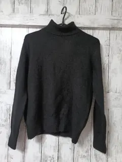 ダークグレー タートルネックセーター 長袖