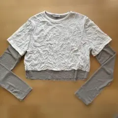 JEANASIS クランプ加工 クロップドTシャツ