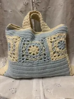 ぷ*ん様 モチーフ編みトートバッグ　大人可愛い　一点もの