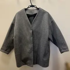 ANGIEグレー チェスターコート ウール混紡