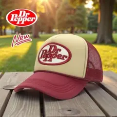Dr Pepper ドクターぺッパー トラッカーキャップ 赤/ベージュ 新品