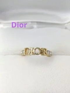 Dior ロゴ ラインストーン リング ゴールド Sサイズのサムネイル