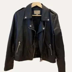 【レディース】ブラック レザー ライダースジャケット