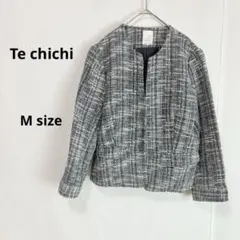 Te chichi テチチ　ノーカラージャケット　M ツイード　ショート丈
