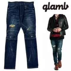 glamb ダメージ加工 ストレッチ サルエル バイカー デニム パンツ 2のサムネイル