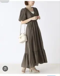 Heather ヘザー　バックシャンカシュクールワンピース　半袖