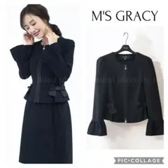 M'S GRACY*ノーカラーリボンジャケット