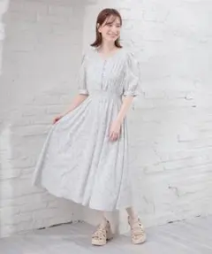 COLZA 花柄 半袖 ロングワンピース Honeys