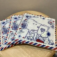 【新品】スヌーピー　ミニタオル　ラウンド柄　3点セット