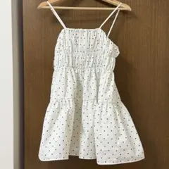 coca コカ　ホワイトドットキャミワンピース