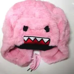 どーもくん フライトキャップ 帽子 ピンク もふもふ Y2K 被り物