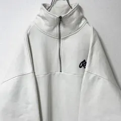 ルーカ ハーフジップスウェット ワンポイント アイボリー 裏起毛 M