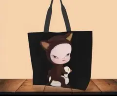 奈良美智 大容量 トートバッグ 黒猫 猫 Harmless Kitty 黒