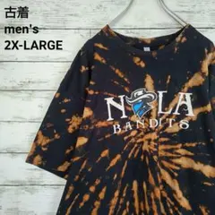 古着 NOLA BANDITS Tシャツ ブリーチ タイダイ ビッグサイズ2XL