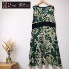 Queen Billion ワンピース 38 ノースリーブ ペイズリー柄