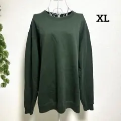 チャンピオン・XL 長袖トレーナー ダークグリーン クルーネック