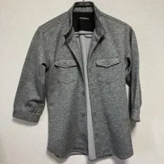 HIDEAWAYS ダブルフェイスカノコ7分袖イタリアンカラーシャツサイズM