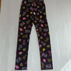 【ANAP】キッズレギンス 黒 アルファベット 星柄