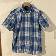 patagonia 半袖シャツ 青系チェック