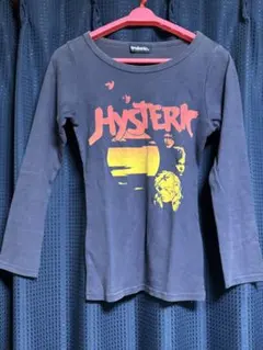 HYSTERIC GLAMOUR フロントプリント 長袖カットソー 紺