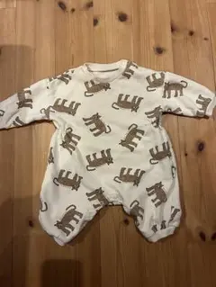 ⭐︎最終値下げ⭐︎メイクユアデイ　トラ柄ロンパース80トレーナー生地