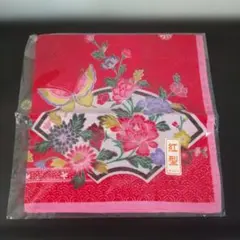 紅型 ハンカチ 花柄 レッド