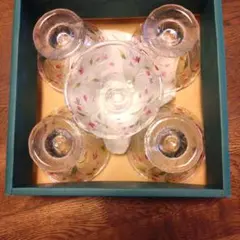 花柄 ガラスデザートカップ 5個セットのサムネイル