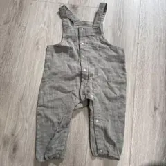 グレー ストライプ オーバーオール 80