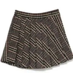 andmary Coco check pleats skirt beige S - メルカリ