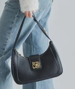 【VIS】180℃美人見え ハンドルリボンワンショルダーバッグ ブラック