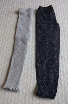 ユニクロ　リブ編み　ドット柄　ボトムス　タイツ　レギンス