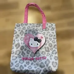 タグ付き ハローキティ レオパード柄 トートバッグ