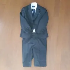 ストライプ ダークグレー フォーマルスーツ５点セット110〜120サイズ