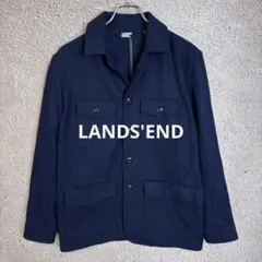 LANDS'END 4ポケット ジャケット ネイビー ウールのサムネイル