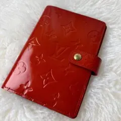 ルイ ヴィトン 手帳 モノグラム ベルニ アジェンダ PM エナメル レッド 赤